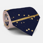 Moderne goudlijnen en cirkels Minimale roze vormge Stropdas (Opgerold)