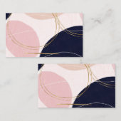 Moderne goudlijnen en cirkels Minimale roze vormge Visitekaartje (Voorkant / Achterkant)