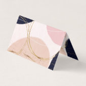 Moderne goudlijnen en cirkels Minimale roze vormge Visitekaartje (Achterkant)