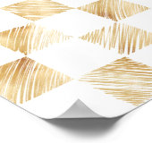 Moderne goudlijnen Gecontroleerd wit patroon Poster (Hoek)