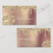 Moderne goudlippen voor make-up kunstenaar visitekaartje (Voorkant / Achterkant)