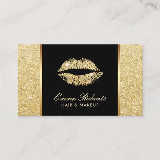 Moderne goudlips maken artiest visitekaartje (Voorkant)