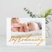 Moderne goudmakerij met handschrift Baby foto (Staand voorkant)