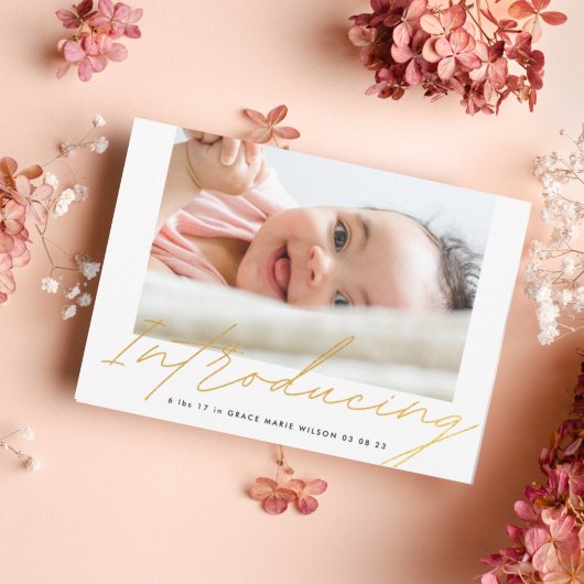 Moderne goudmakerij met handschrift Baby foto