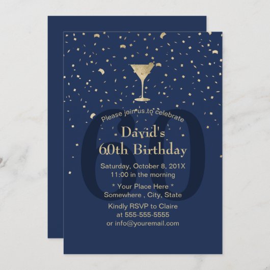 Moderne goudmakreel 60e verjaardag wijngaarden kaart (Voorkant / Achterkant)