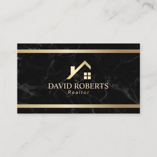 Moderne goudmakreel voor onroerend goed Realtor Bl Visitekaartje (Voorkant)