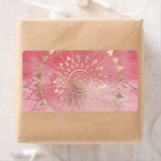 Moderne goudmandala etiket (Insitu)