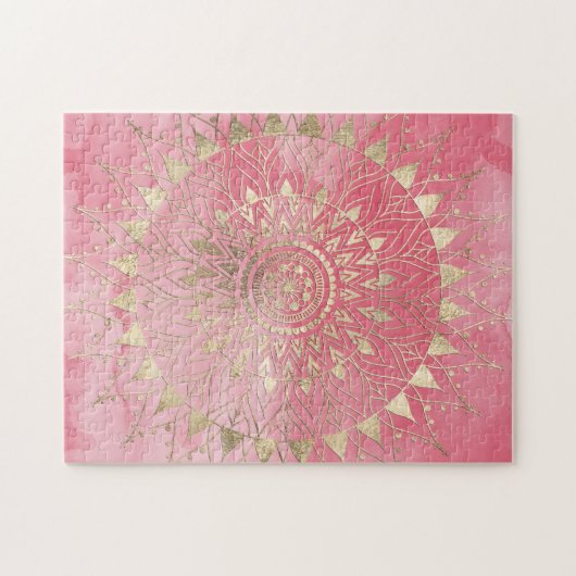 Moderne goudmandala legpuzzel (Horizontaal)