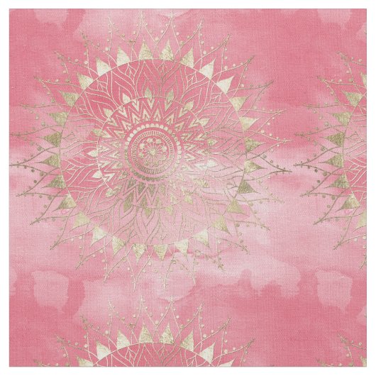 Moderne goudmandala stof (Close Up)