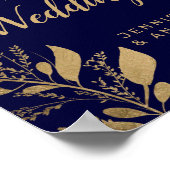 Moderne goudmarinesolffuis bruiloft poster (Hoek)