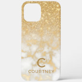 Moderne goudmarmer Case-Mate iPhone case (Achterkant)
