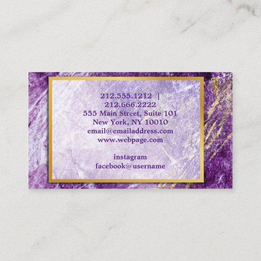 Moderne goudmarmer Visitekaartje (Achterkant)