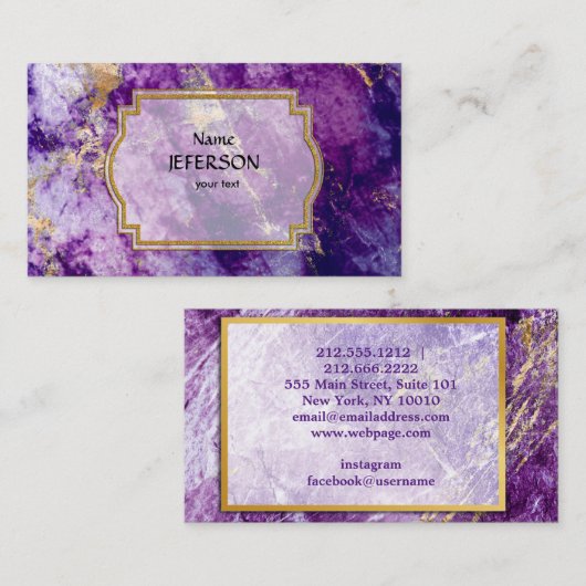 Moderne goudmarmer Visitekaartje (Voorkant / Achterkant)