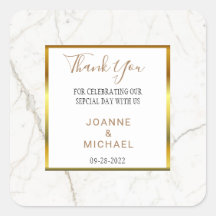 Moderne goudmarmerweddenschap Hartelijk dank