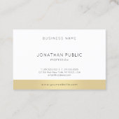 Moderne goudminimalistische design Professional Visitekaartje (Achterkant)