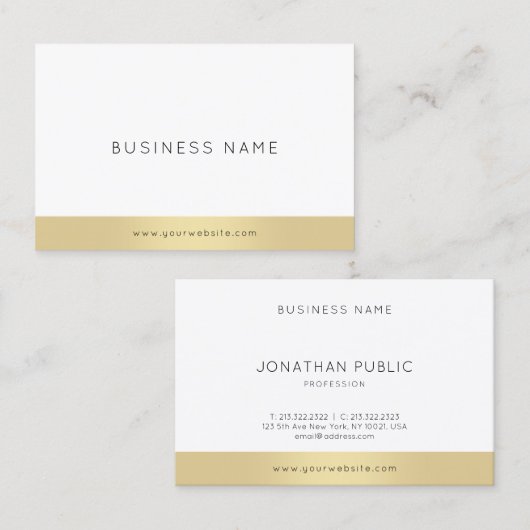 Moderne goudminimalistische design Professional Visitekaartje (Voorkant / Achterkant)
