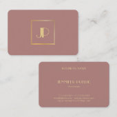 Moderne goudmonogram Elegant Professional Sjabloon Visitekaartje (Voorkant / Achterkant)