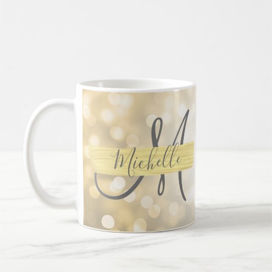 Moderne goudmonogram en motivatie koffiemok (Links)