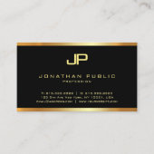 Moderne goudmonogram Glamoureus Plain Luxe Visitekaartje (Voorkant)