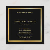 Moderne goudmonogram Luxurieuze legante Sjabloon Vierkante Visitekaartje (Achterkant)