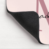 Moderne goudmonogram Mousepad met ruw Roos Muismat (Hoek)