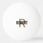 Moderne goudmonogram naam Ping Pong Ball (Voorkant)