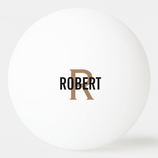 Moderne goudmonogram naam Ping Pong Ball (Achterkant)