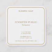 Moderne goudmonogram Sjabloon Luxe Vierkante Visitekaartje (Achterkant)