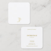 Moderne goudmonogram Sjabloon Luxurie Vierkante Visitekaartje (Voorkant / Achterkant)