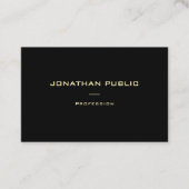 Moderne goudnaam zwarte Sjabloon Luxe Visitekaartje (Voorkant)