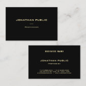 Moderne goudnaam zwarte Sjabloon Luxe Visitekaartje (Voorkant / Achterkant)
