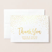 Moderne goudolie Confetti Stippen Weddenschap Hart Folie Kaarten (Voorkant met envelop)