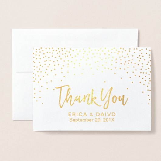 Moderne goudolie Confetti Stippen Weddenschap Hart Folie Kaarten (Voorkant met envelop)