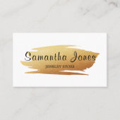 Moderne goudoliepenseel, juwelier visitekaartje (Voorkant)