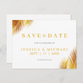 Moderne goudpalen laten legant de datum opslaan aankondigingskaart (Voorkant / Achterkant)