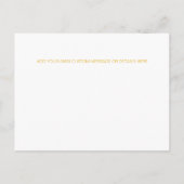 Moderne goudpalen laten legant de datum opslaan aankondigingskaart (Achterkant)