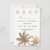 Moderne goudpalmbomen RSVP bruiloft (Voorkant)