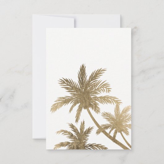 Moderne goudpalmbomen RSVP bruiloft (Achterkant)