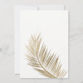 Moderne goudpalmboom, elegant, bespaart de datum save the date (Achterkant)