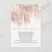 Moderne goudpalmboom van roos die een goede bruilo informatiekaartje (Voorkant)