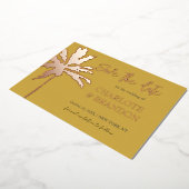 Moderne goudpalmstransport bespaart de datum folie uitnodiging (Gedraaid)