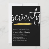 Moderne goudpenseel 70e verjaardag kaart (Voorkant)