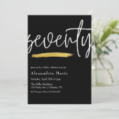 Moderne goudpenseel 70e verjaardag kaart (Staand voorkant)