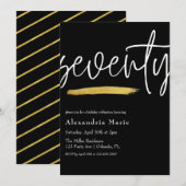 Moderne goudpenseel 70e verjaardag kaart (Voorkant / Achterkant)