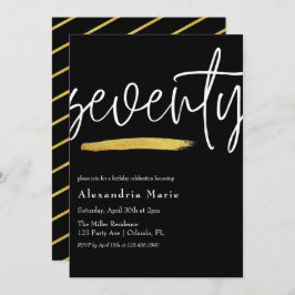 Moderne goudpenseel 70e verjaardag kaart