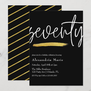 Moderne goudpenseel 70e verjaardag kaart