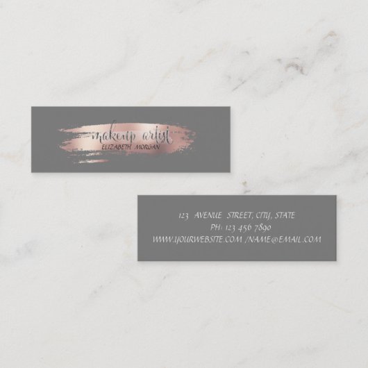 Moderne goudpenseel Roos, snijkunst Mini Visitekaartje (Voorkant / Achterkant)