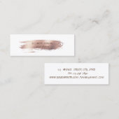 Moderne goudpenseel Roos, wit Mini Visitekaartje (Voorkant / Achterkant)