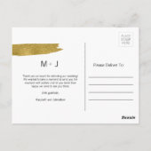 Moderne goudpenseelbruiloft Dank u Briefkaart (Achterkant)