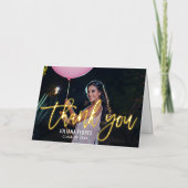 Moderne goudpenseelfoto van het Afstuderen van het Folie Wenskaart (Voorkant)